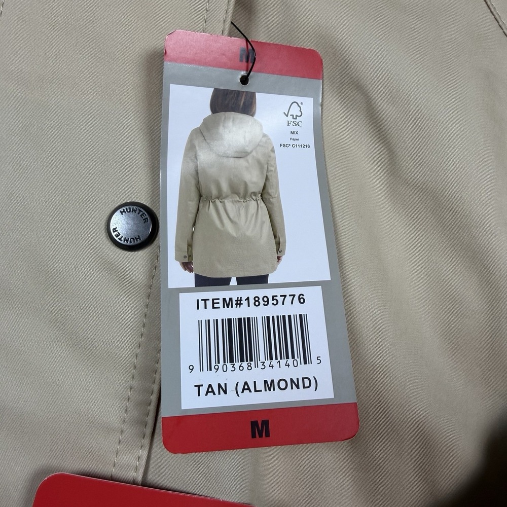 Hunter Water Resistant Cotton Smock Jacket Women's Medium Tan Almond NWT - Picture 5 of 8